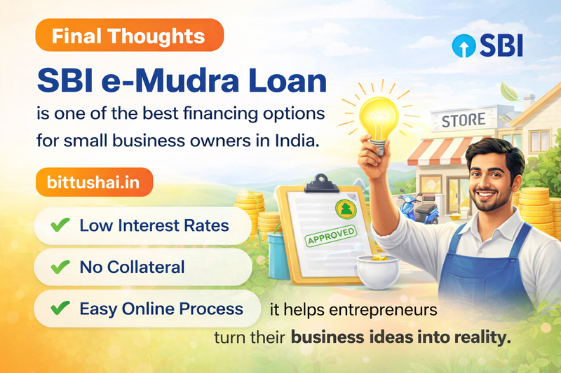 SBI e-Mudra Loan benefits for small business owners in India with low interest rate and no collateral