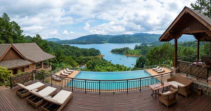 luxury resort view of Umiam Lake Shillong Meghalaya